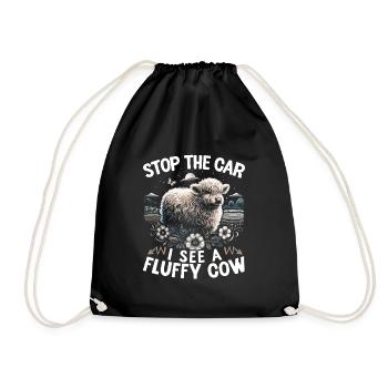 Vache moelleuse Highland Cow Bison - Sac de sport léger - noir - Devant