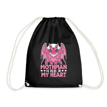 Mothman Lover Mythical Creature Cryptozoology - Drawstring Bag - black - Front