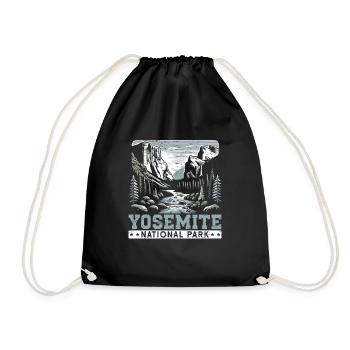 Yosemite National Park Outdoor Tours USA America - Drawstring Bag - black - Front