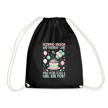 Happy Birthday, Celebrating Bday Party, - Drawstring Bag - black - Front