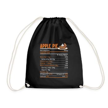 Apple pie food lovers, - Drawstring Bag - black - Front