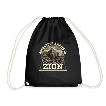Zion National Park Outdoor Tours USA America - Drawstring Bag - black - Front