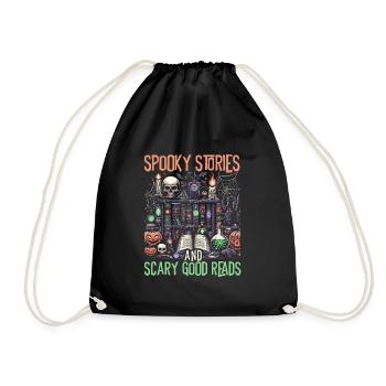 Funny Halloween Costume Books - Drawstring Bag - black - Front