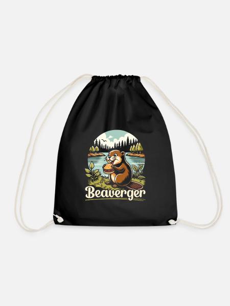 Lustiger Biber-liebhaber-nagetier-tier-niedlicher - Turnbeutel - Schwarz