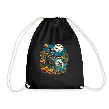 Funny Halloween Costume Fisherman Fisherman - Drawstring Bag - black - Front