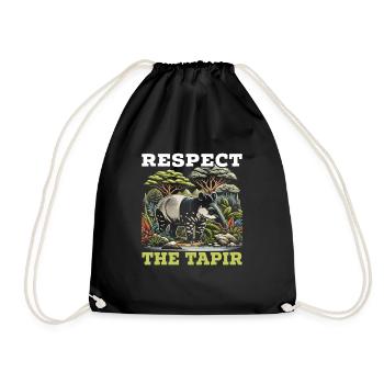 Mountain tapir zoo tapiridae wildlife - Drawstring Bag - black - Front