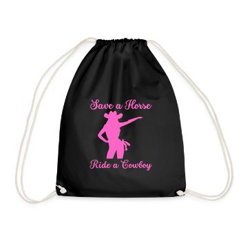 Save a Horse Riding a Cowboy - Turnbeutel - Schwarz - Vorne