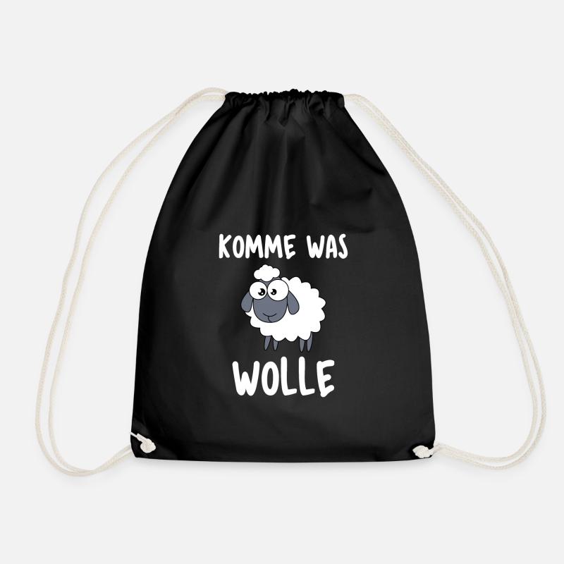 Komme was Wolle - Turnbeutel - Schwarz