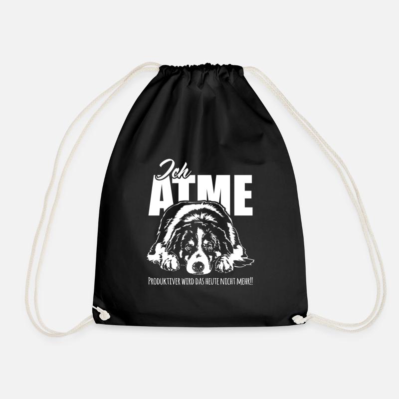 AUSTRALIAN SHEPHERD ich atme Spruch Hunde Wilsigns - Turnbeutel - Schwarz