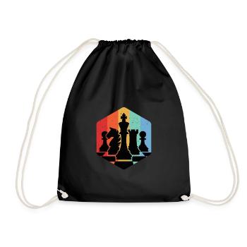 Retro Chess Player Pieces Chess Mat Set - Sac de sport léger - noir - Devant