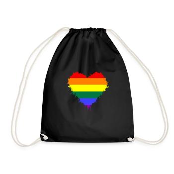 LGBTQ Herz Pride Love is Love - Turnbeutel - Schwarz - Vorne