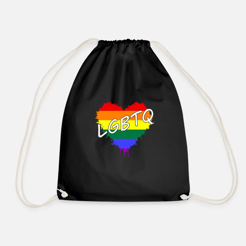 LGBTQ lgbtq heart - Turnbeutel - Schwarz
