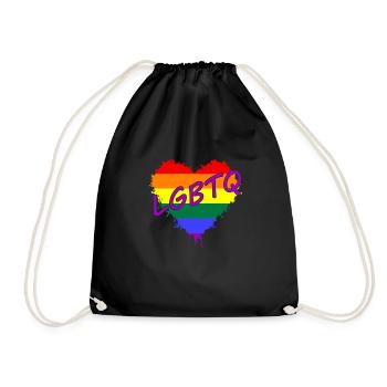Herz LGBTQ heart lgbtq - Turnbeutel - Schwarz - Vorne