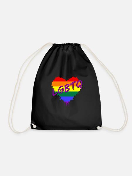 Herz LGBTQ heart lgbtq - Turnbeutel - Schwarz
