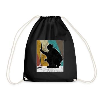 Golf Club Golf Golf Retro Golfer Golfer - Drawstring Bag - black - Front