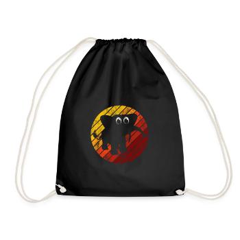 Eléphant éléphant pour enfants - Sac de sport léger - noir - Devant