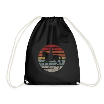 Dressur Dressurreiten Dressurreiter Reiten Pferd - Turnbeutel - Schwarz - Vorne