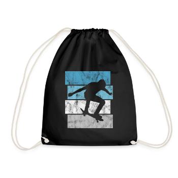 Skateboarder Skateboard Skater Skate Skateing - Drawstring Bag - black - Front