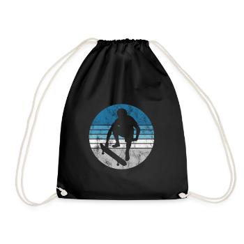 Skateboarder Skateboard Skater Skate Skateing - Drawstring Bag - black - Front