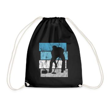 Curling sur glace Curling Retro Cadeau - Sac de sport léger - noir - Devant