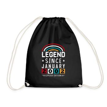 2002 Legend Since Birthday Gift January - Drawstring Bag - black - Front