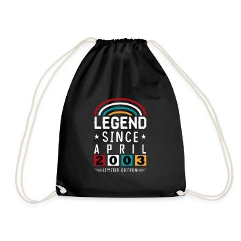 2003 Legend Since Birthday Gift April - Drawstring Bag - black - Front