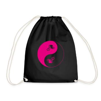 biken - yin yang - Turnbeutel - Schwarz - Vorne