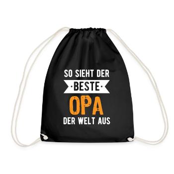 So sieht der beste Opa der Welt aus - Turnbeutel - Schwarz - Vorne