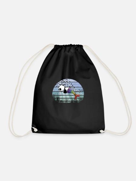 Fantasy Unterwasser Kawaii Panda Meerjungfrau - Turnbeutel - Schwarz