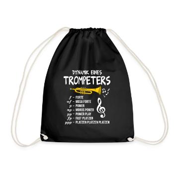 Trompete Dynamik eines Trompeters Blasmusik - Turnbeutel - Schwarz - Vorne
