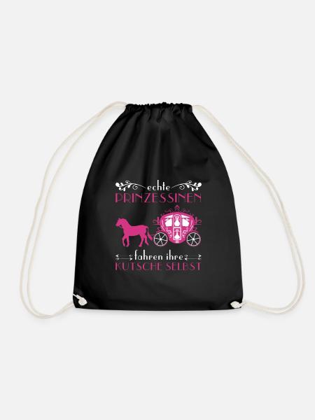 Echte Prinzessin Kutsche Kutscherin Geschenk - Turnbeutel - Schwarz