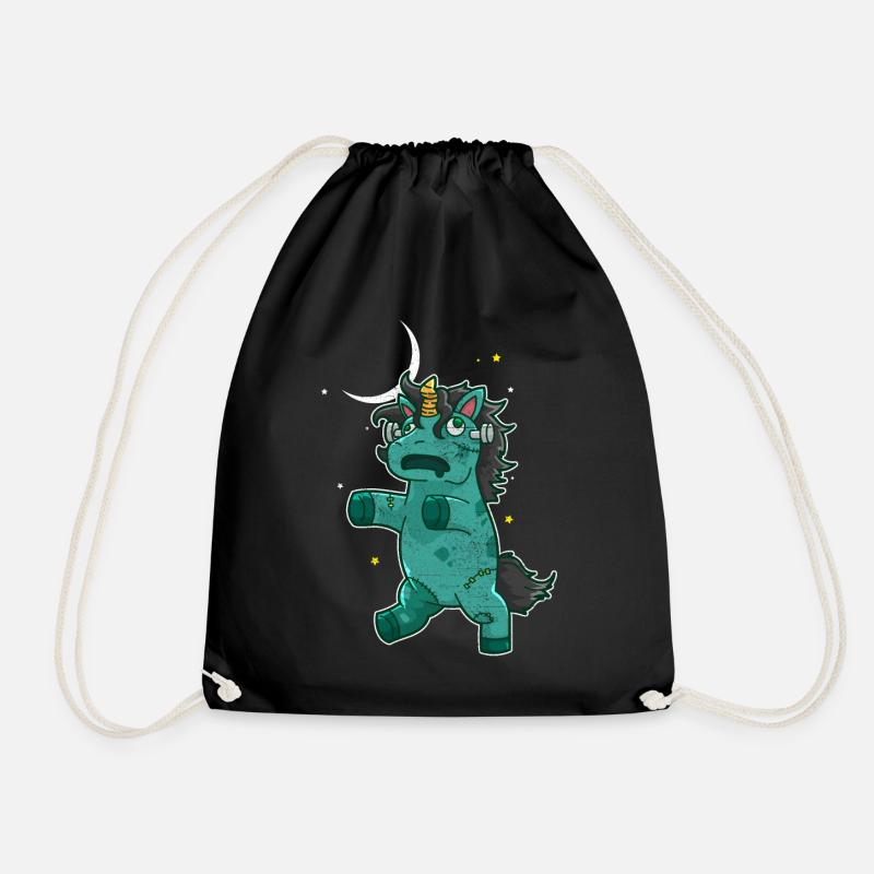 Halloween Zombie Unicorn - Drawstring Bag - black