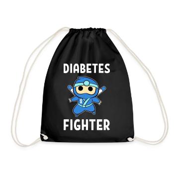 Diabetes Diabetic Insulin Fighter - Drawstring Bag - black - Front