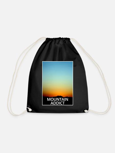 mountain, freedom, walking, alps, sport, nature - Drawstring Bag - black