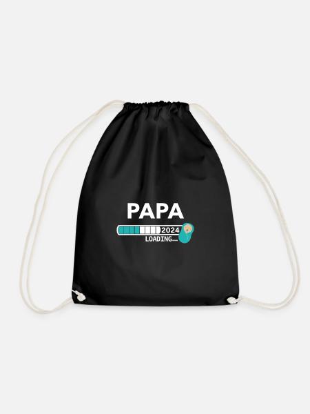Papa 2024 loading -Für werdende Papas - Turnbeutel - Schwarz