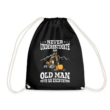 Ne sous-estimez jamais un vieil homme avec une excavatrice - Sac de sport léger - noir - Devant