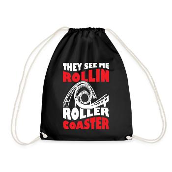 They See Me Rollin Roller Coaster - Drawstring Bag - black - Front