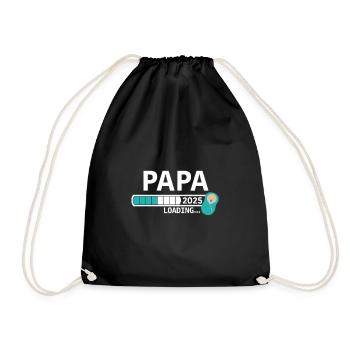 Papa 2025 loading -Für werdende Papas 2025 - Turnbeutel - Schwarz - Vorne