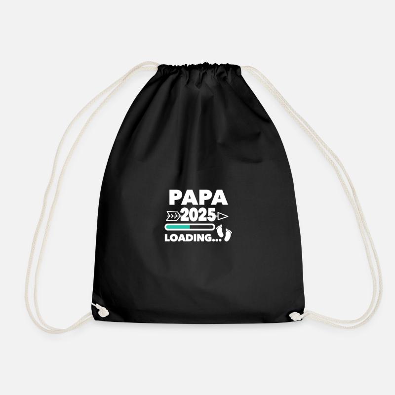 Papa 2025 loading -Für werdende Papas - Turnbeutel - Schwarz