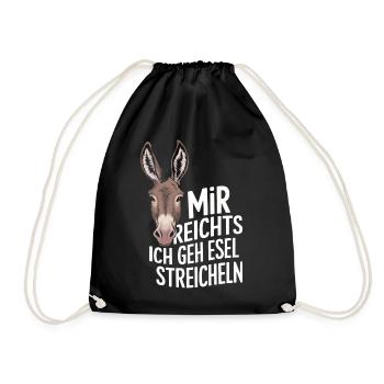 Esel Eselchen Maultier Muli - Turnbeutel - Schwarz - Vorne