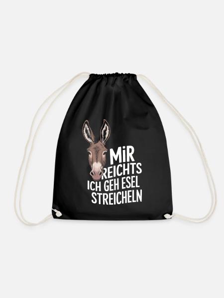 Esel Eselchen Maultier Muli - Turnbeutel - Schwarz