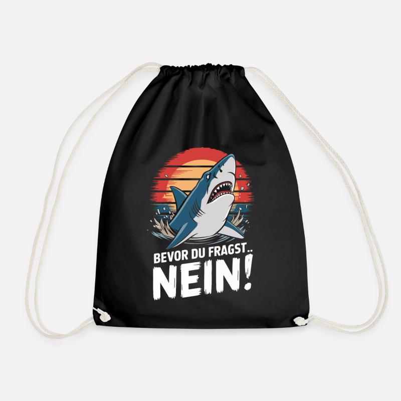 Hai Haifisch Haie Haifische - Turnbeutel - Schwarz
