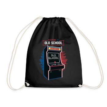 Arcade Arcade Slot Machine Gamer Gaming - Drawstring Bag - black - Front