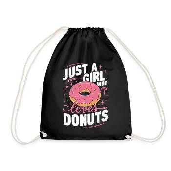 Donut Donuts Süßigkeiten Bagel - Turnbeutel - Schwarz - Vorne