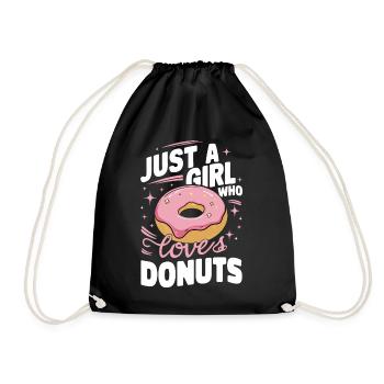 Donut Donuts Süßigkeiten Bagel - Turnbeutel - Schwarz - Vorne