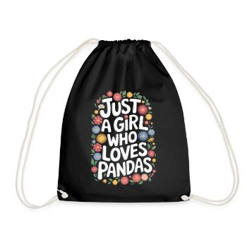 Panda Bear Panda Animal Pandas - Drawstring Bag - black - Front