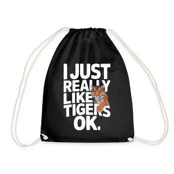Tiger Animal Zoo Wild Animal - Drawstring Bag - black - Front