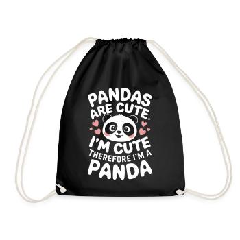 Panda Bear Panda Animal Pandas - Drawstring Bag - black - Front