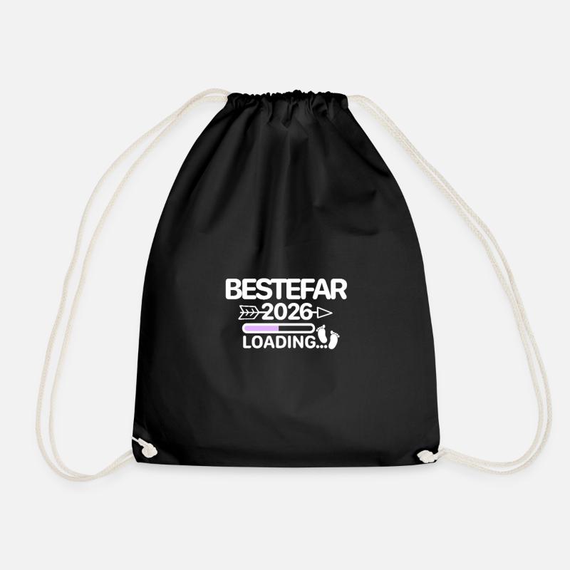 Bestefar 2026 Norwegian - Drawstring Bag - black