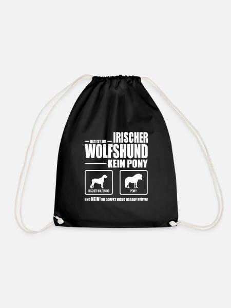 IRISCHER WOLFSHUND kein Pony Wilsigns Hundespruch - Turnbeutel - Schwarz